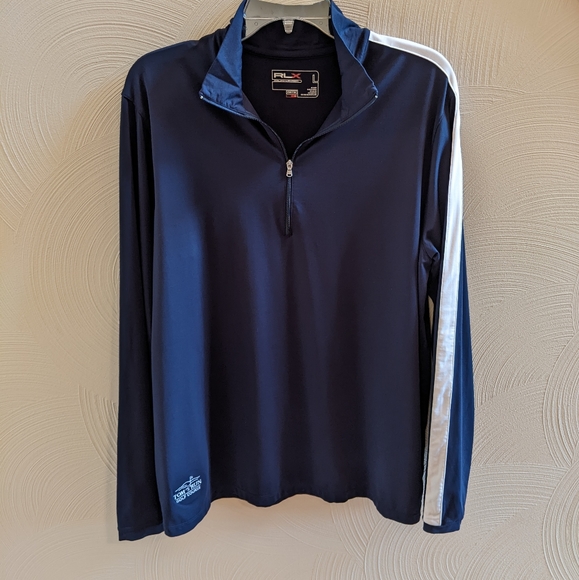 Men's RLX Ralph Lauren Quarter Zip Pullover with Tom's Run Golf Course Logo - Picture 1 of 5